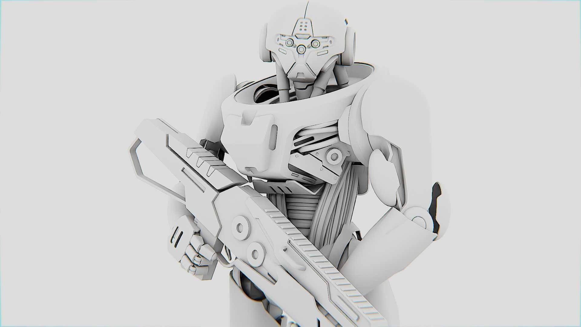 BATTLE DROID Z-9000  RIGGED 3D model_30