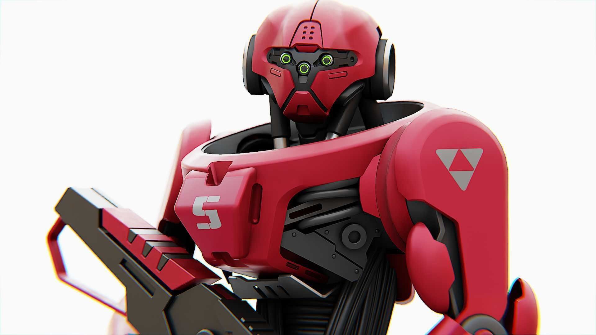 BATTLE DROID Z-9000  RIGGED 3D model_13