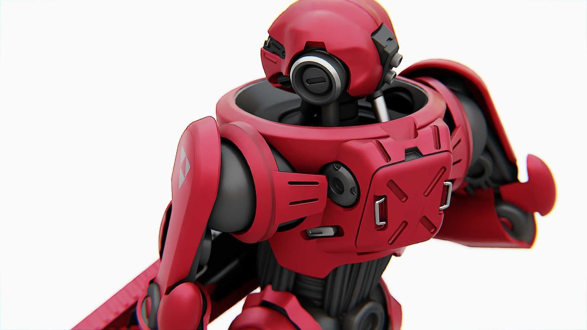 BATTLE DROID Z-9000  RIGGED 3D model_16