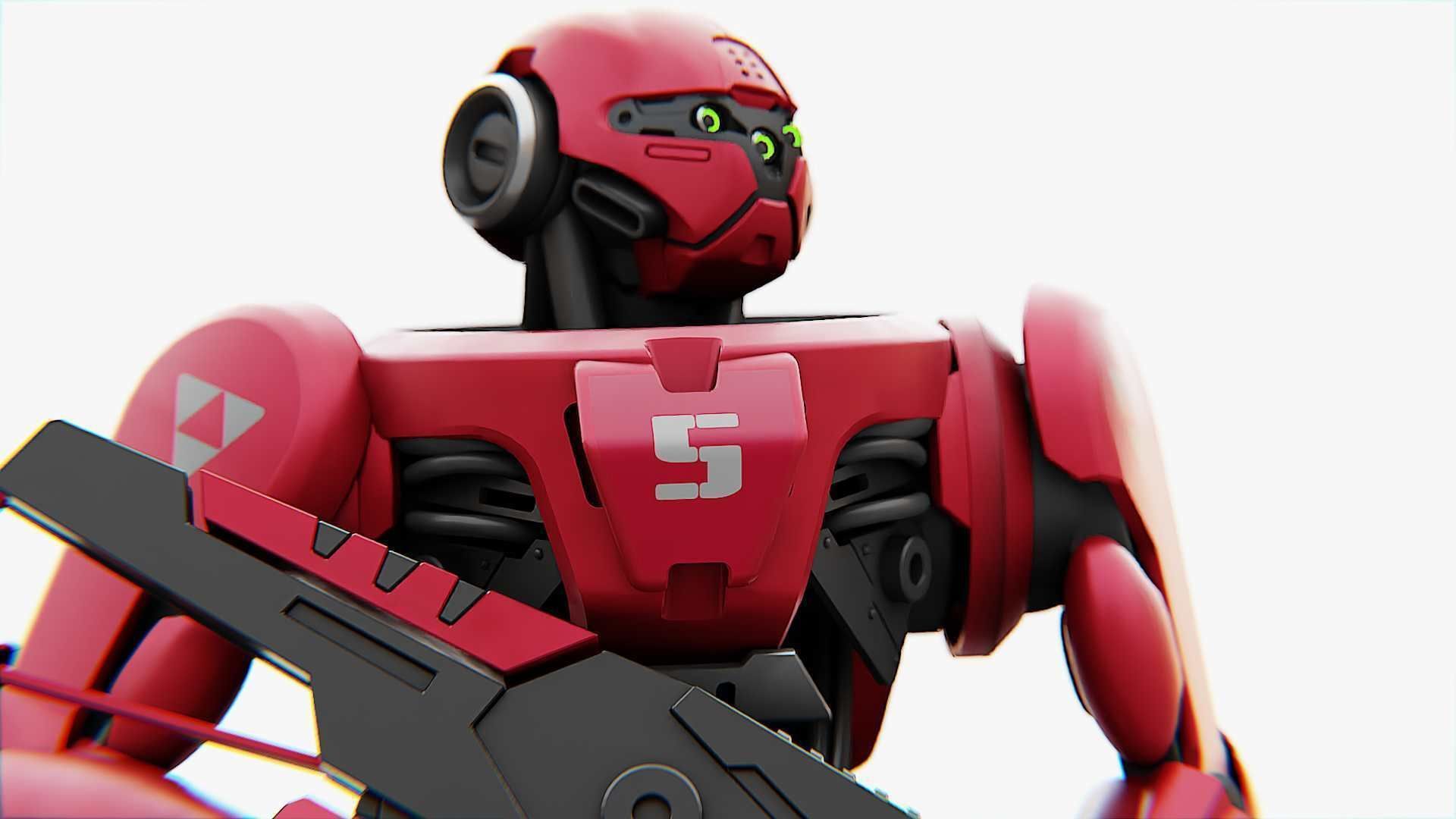 BATTLE DROID Z-9000  RIGGED 3D model_20