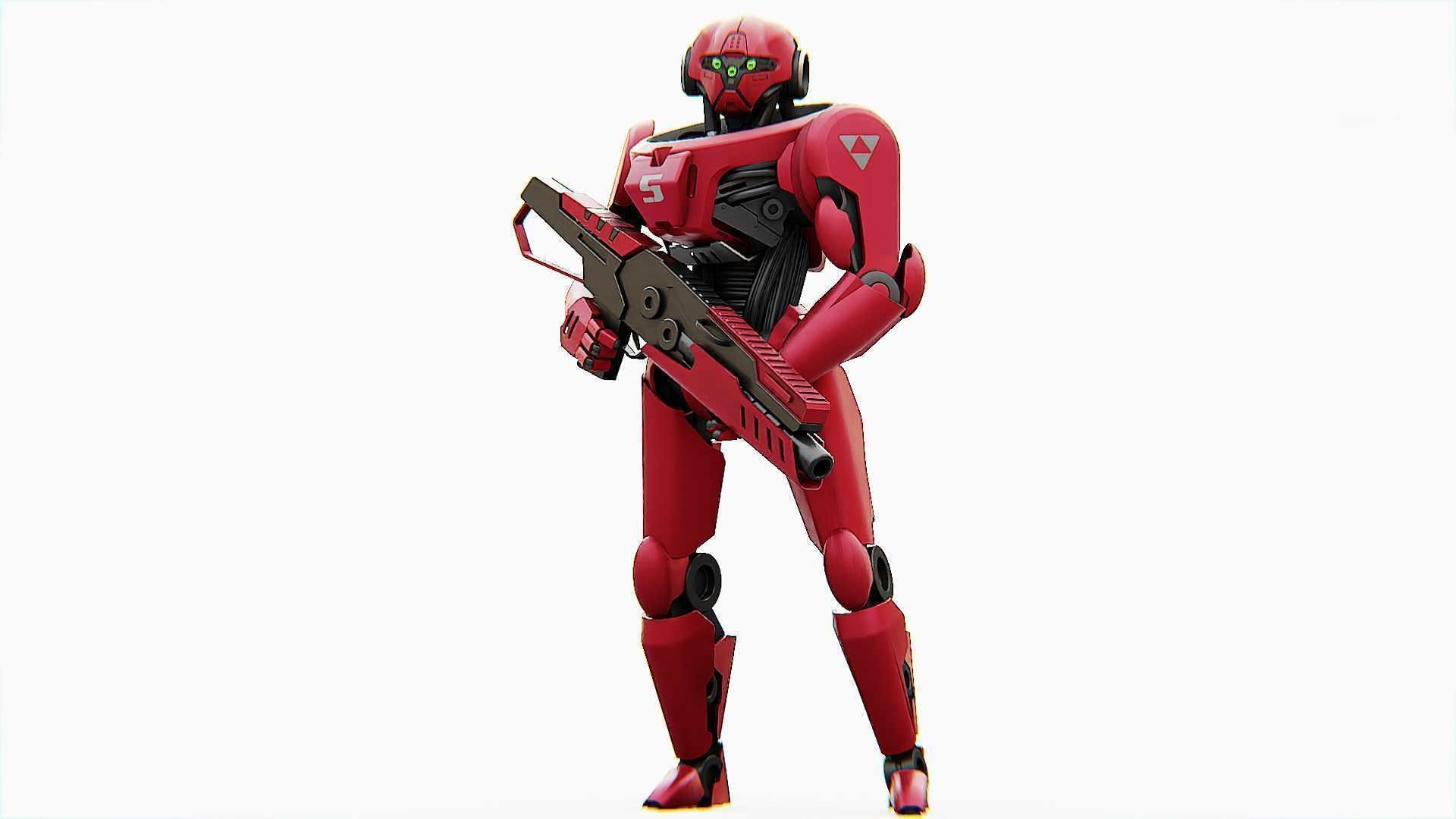 BATTLE DROID Z-9000  RIGGED 3D model_11