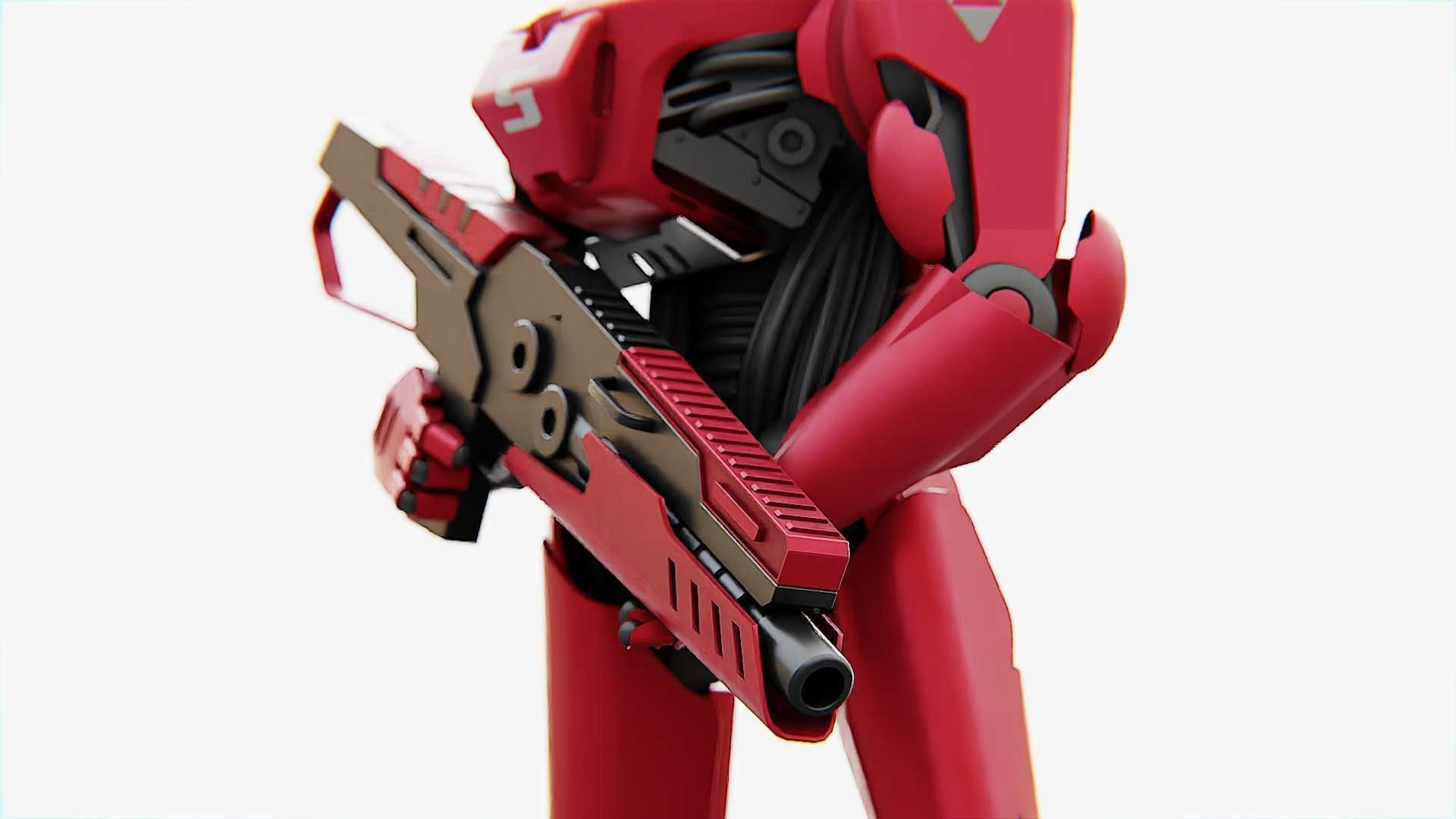 BATTLE DROID Z-9000  RIGGED 3D model_22