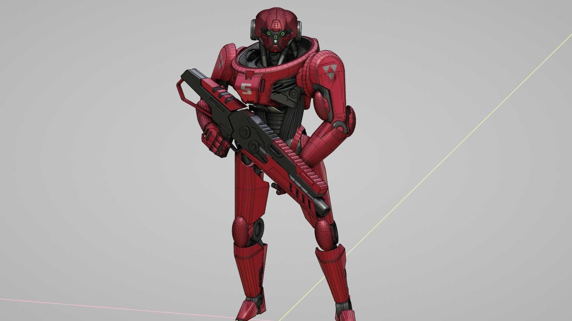 BATTLE DROID Z-9000  RIGGED 3D model_35