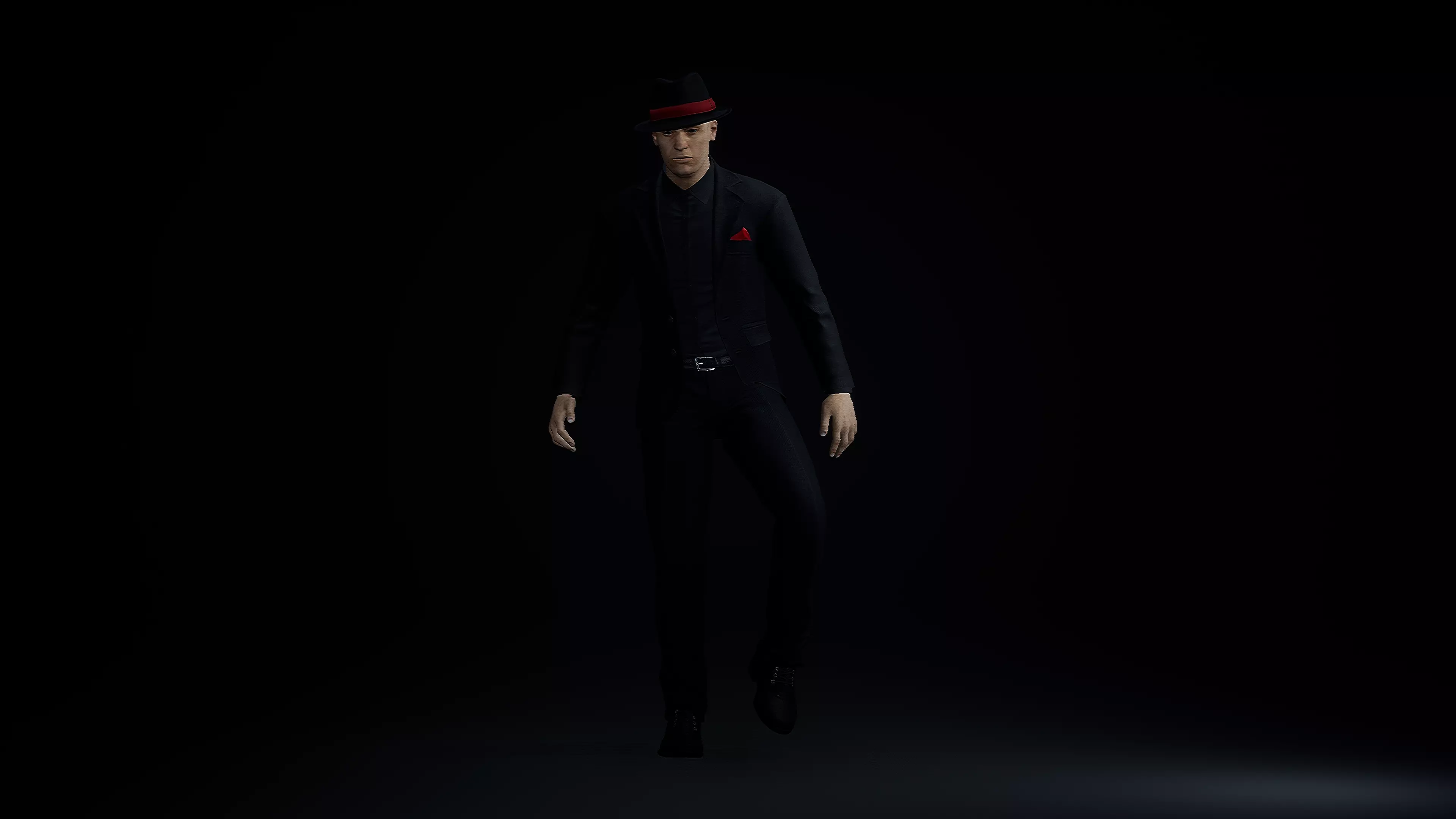 Noir Gangster in a suit Low-poly 3D model_0