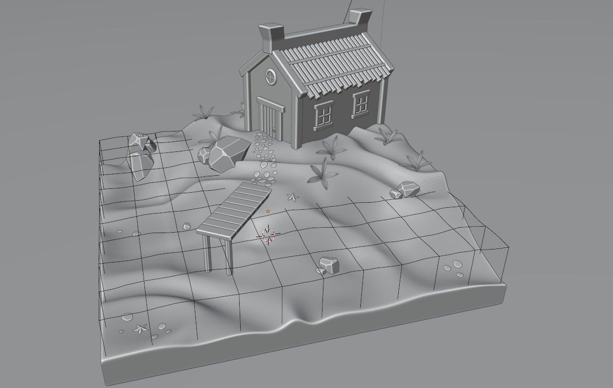 A house by the sea Low-poly 3D model_1