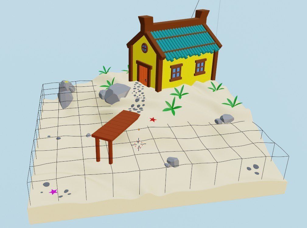 A house by the sea Low-poly 3D model_2