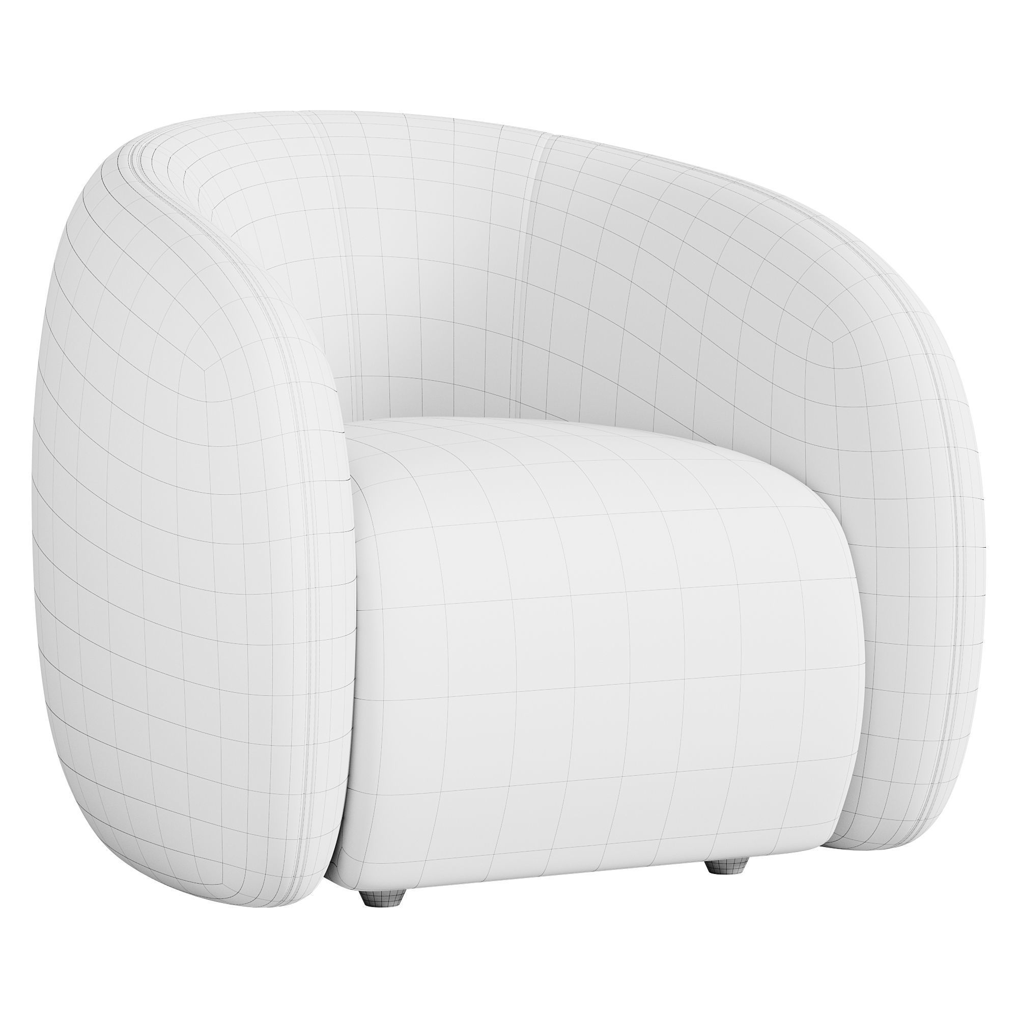 Fresno Swivel Chair By Arhaus 3D model_3