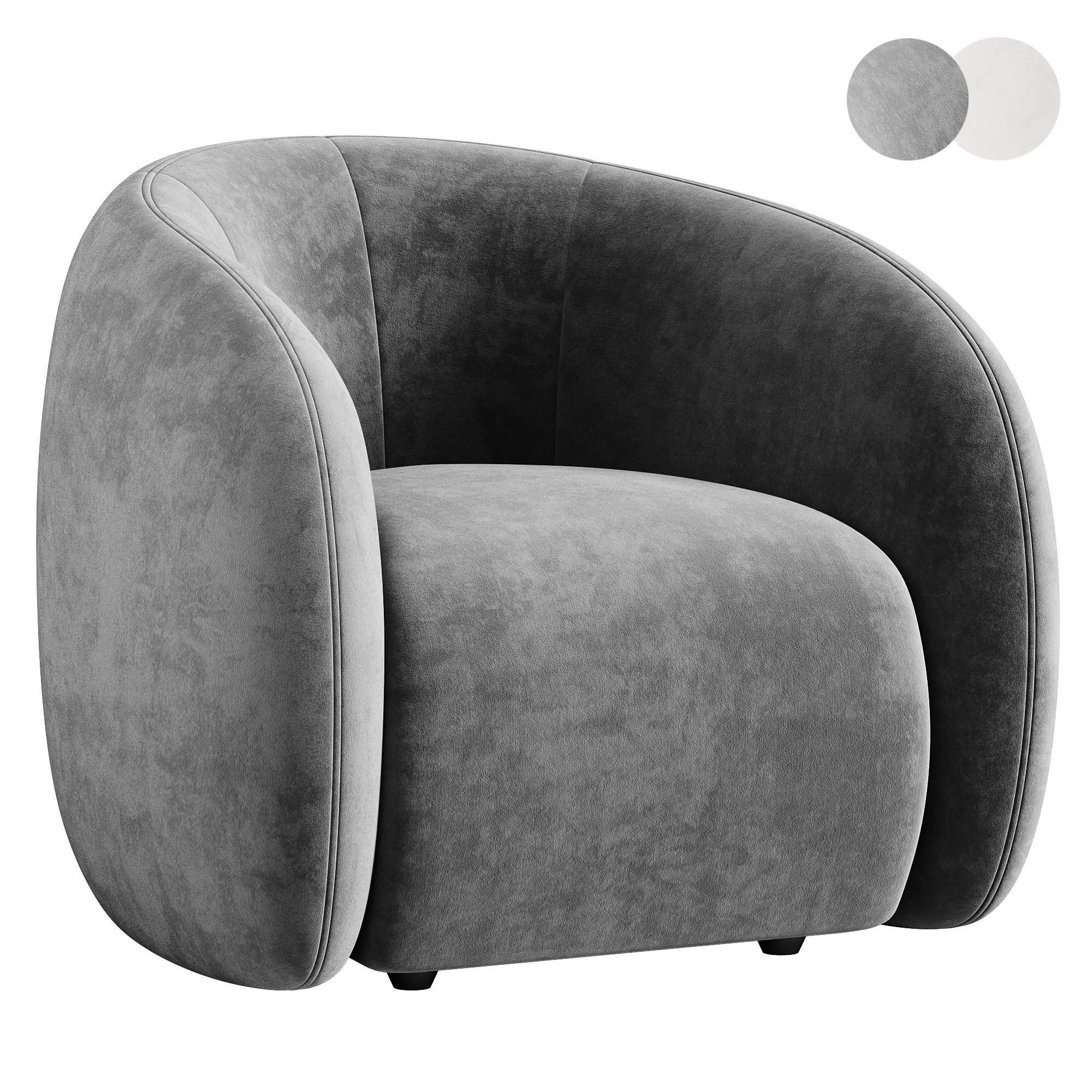 Fresno Swivel Chair By Arhaus 3D model_1