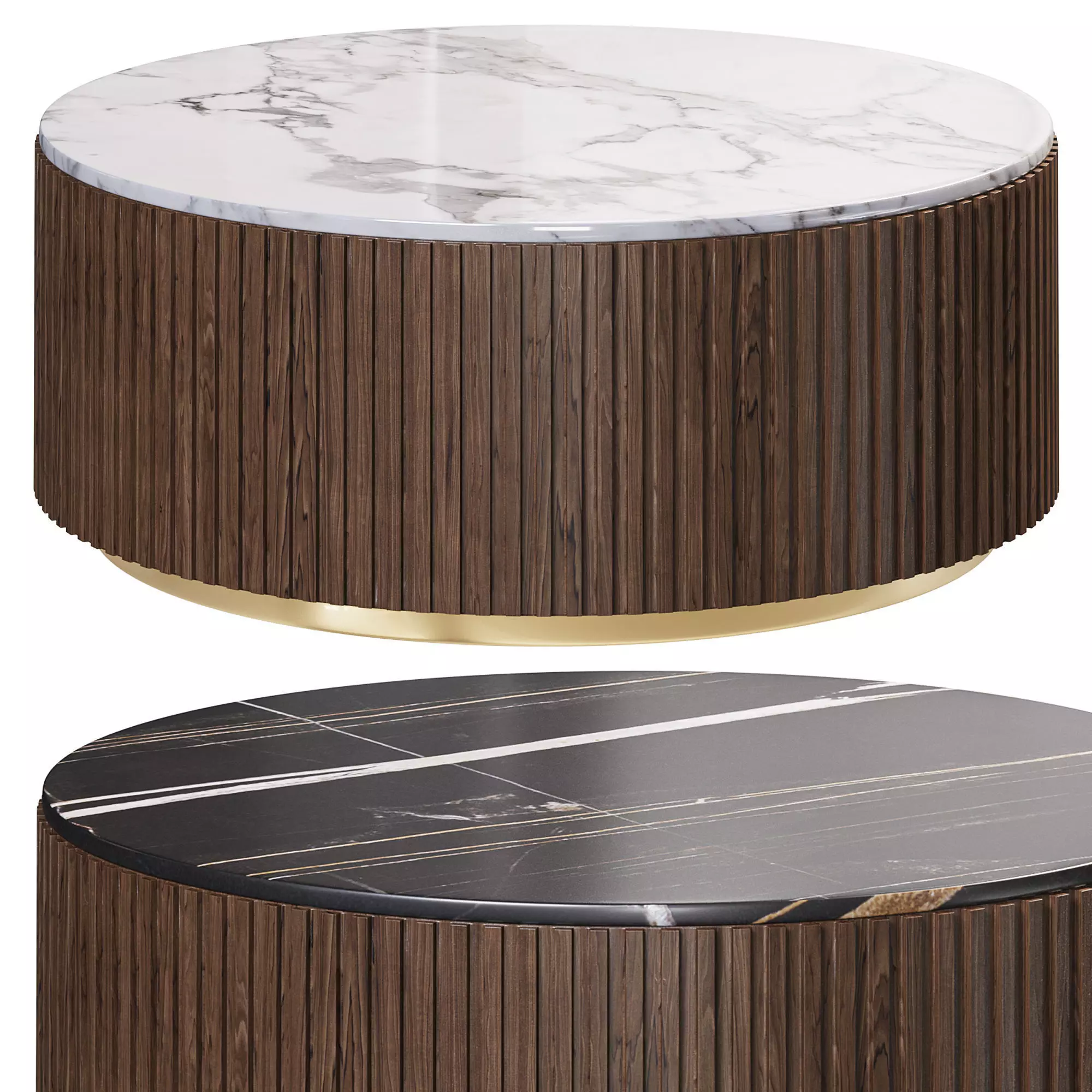 Finnley Round Coffee Table By Arhaus 3D model_0