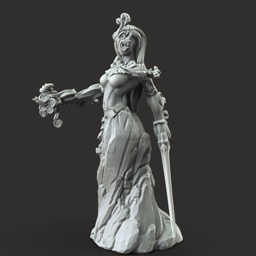 Gilded Golem -3D Printable TTRPG - PRESUPPORTED - 32mm Scale  3D print model_6