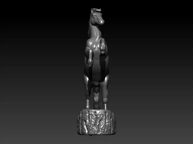 horse on rock 3D print model_0