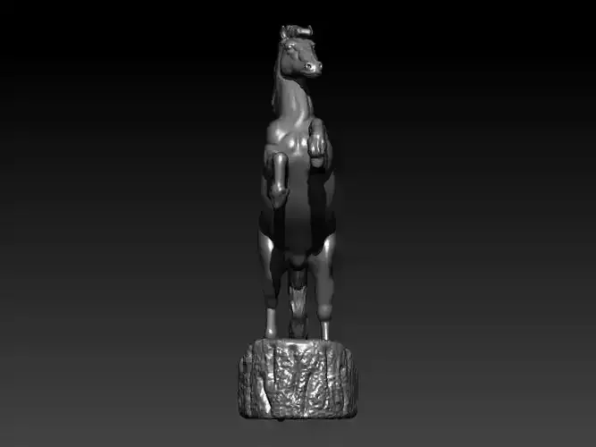 horse on rock 3D print model