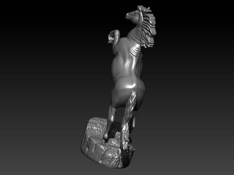 horse on rock 3D print model_2