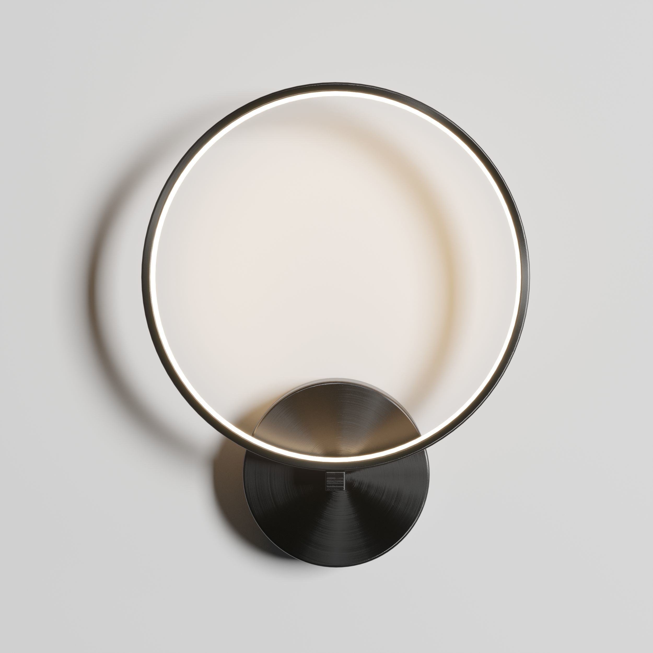 Claire - Circular Copper Wall Lamp black  gold Low-poly 3D model_3