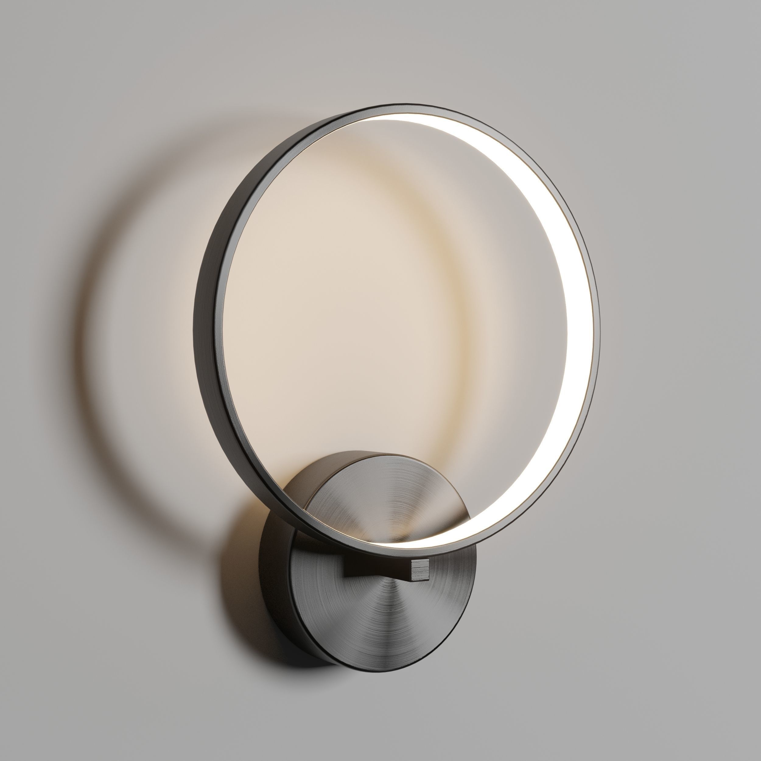 Claire - Circular Copper Wall Lamp black  gold Low-poly 3D model_2