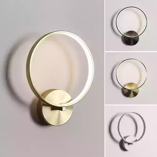 Claire - Circular Copper Wall Lamp black  gold