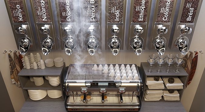 Coffee Shop 3D model 2