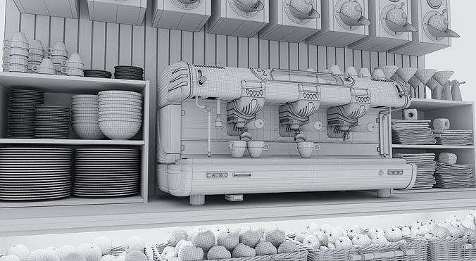 Coffee Shop 3D model 7