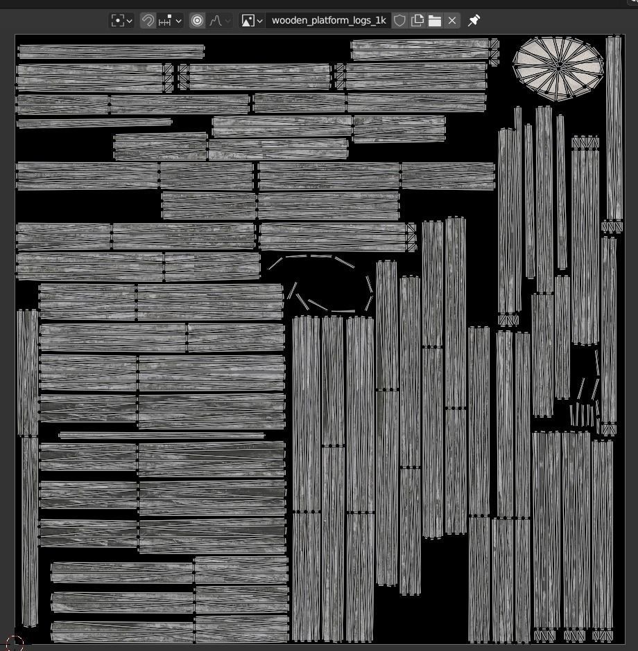 Old Broken Wooden Platform Low-poly 3D model_15