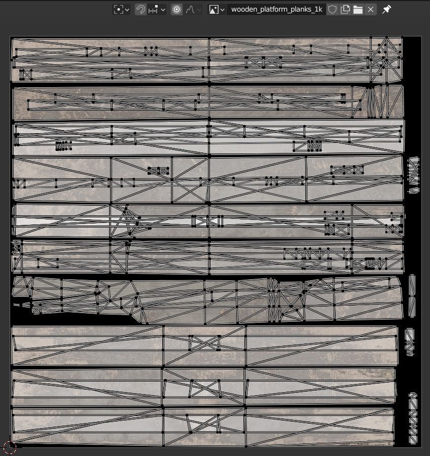 Old Broken Wooden Platform Low-poly 3D model_14