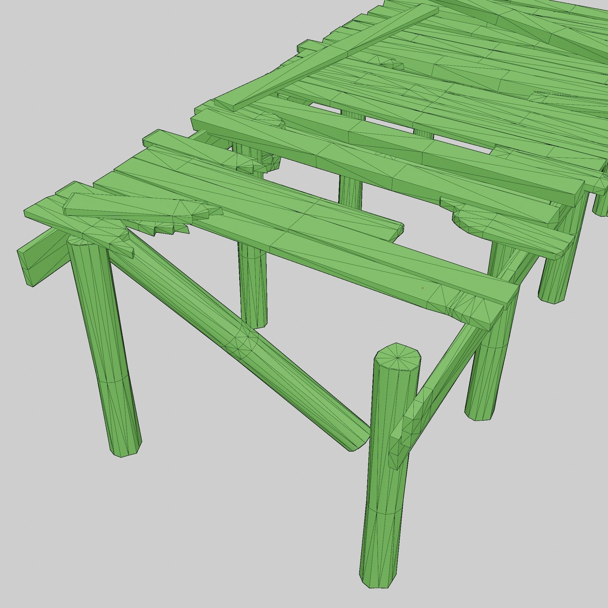 Old Broken Wooden Platform Low-poly 3D model_11