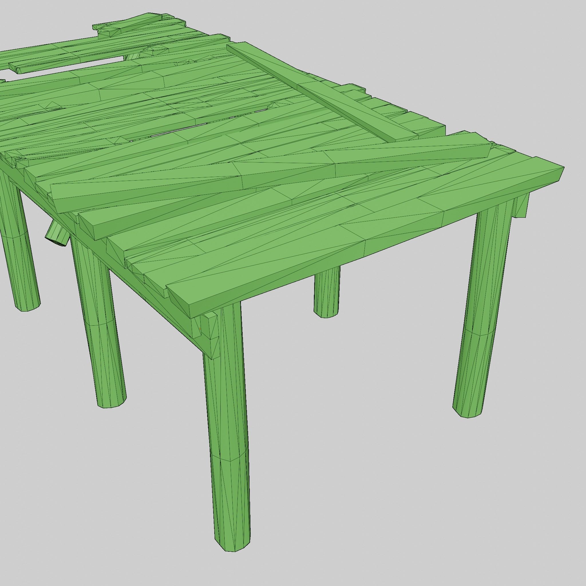 Old Broken Wooden Platform Low-poly 3D model_12