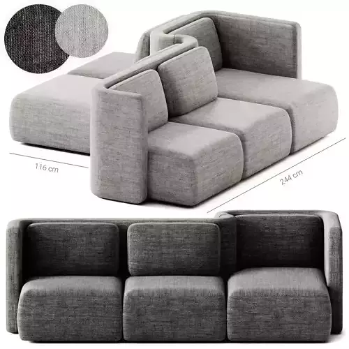 GALA Modular fabric sofa Composition 3 by Saba Italia