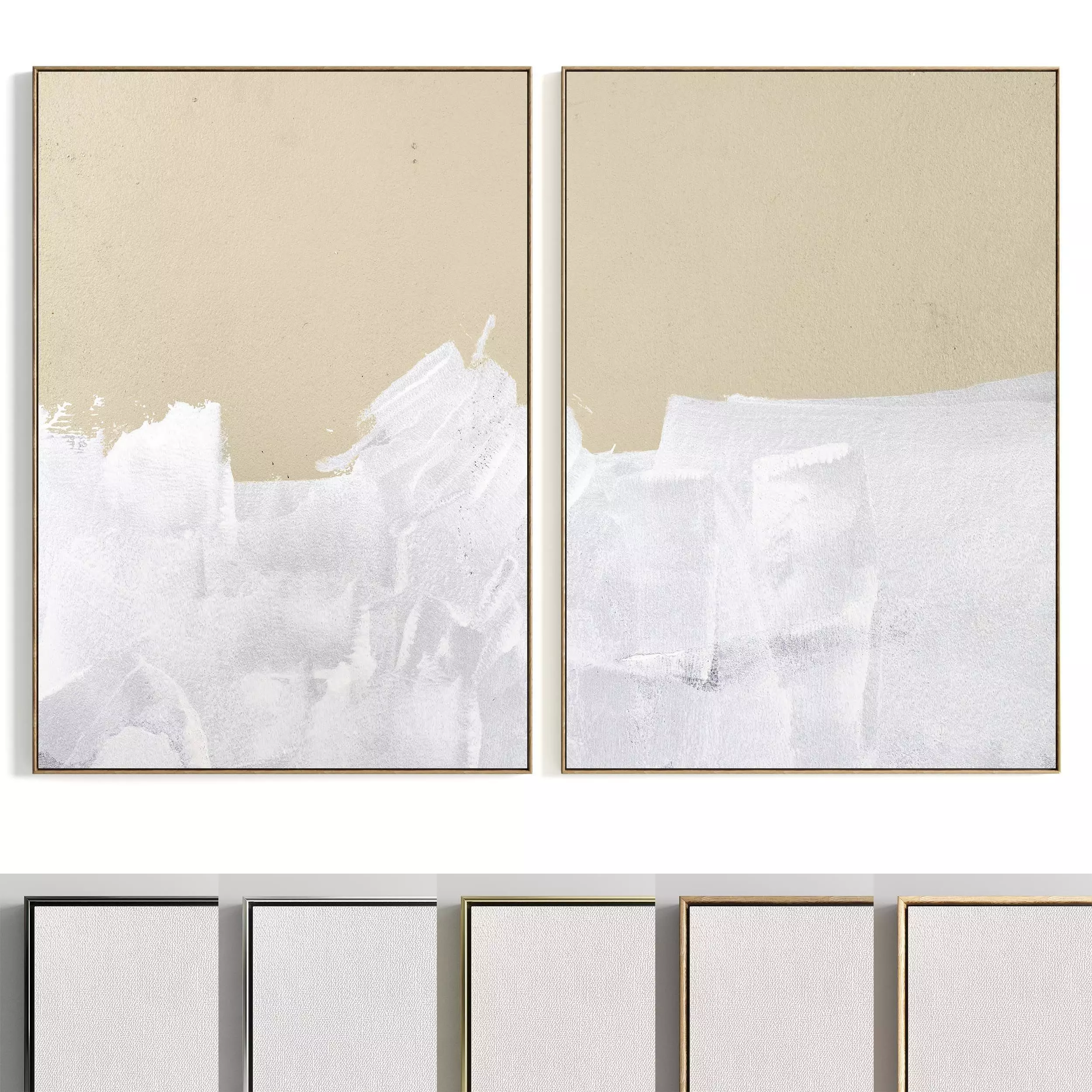 Plaster Two Photo Frame 412 Low-poly 3D model_0