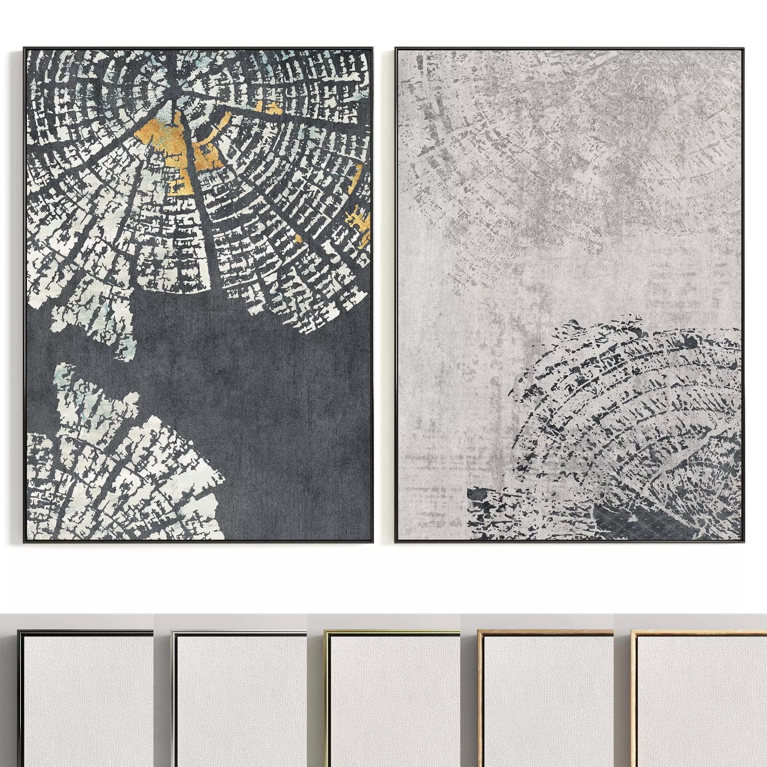 Plaster Two Photo Frame 413 Low-poly 3D model_0