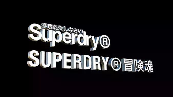 Superdry logo Free low-poly 3D model