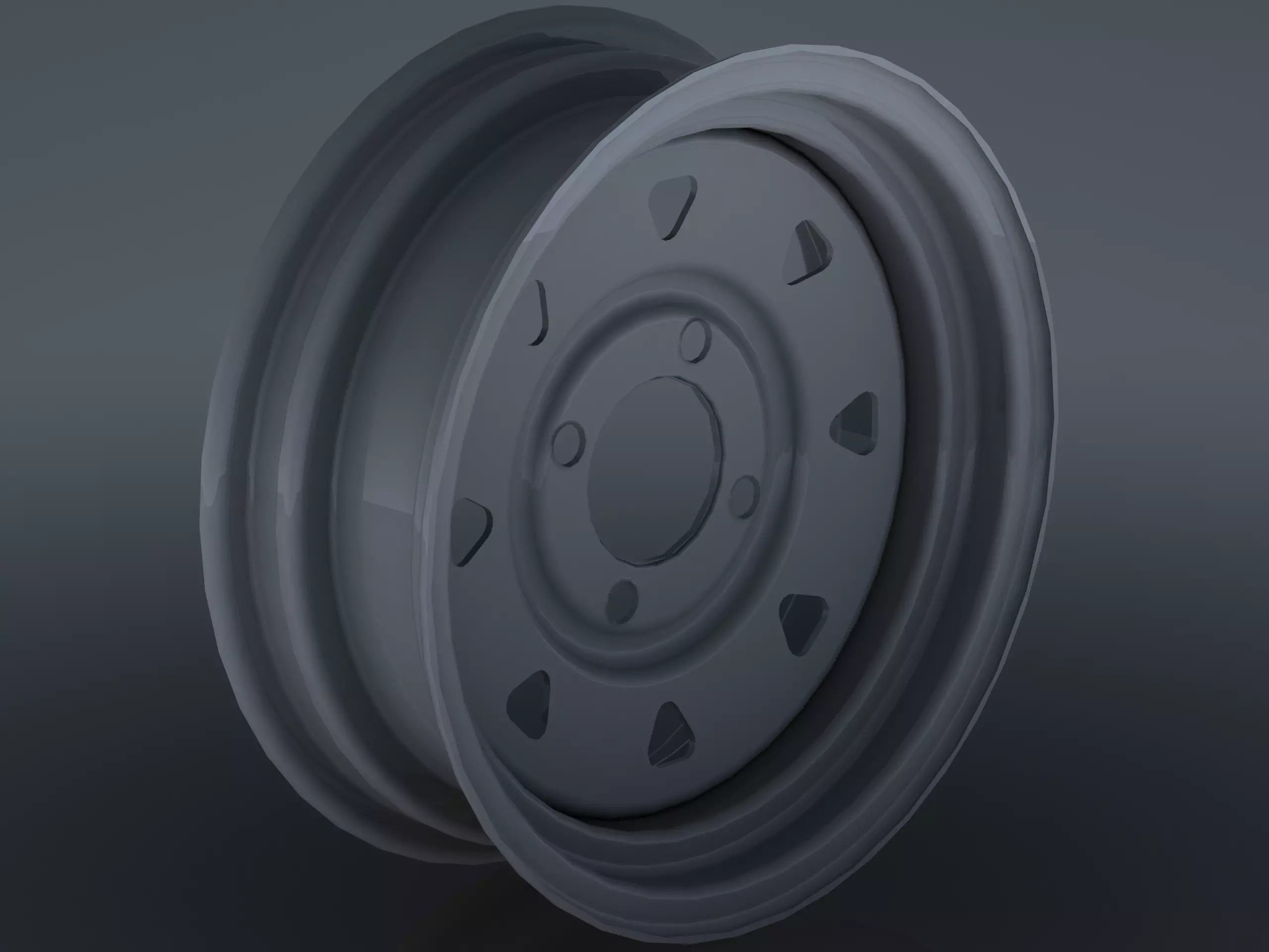 12 inch x 4 inch Trailer Wheel 3D model