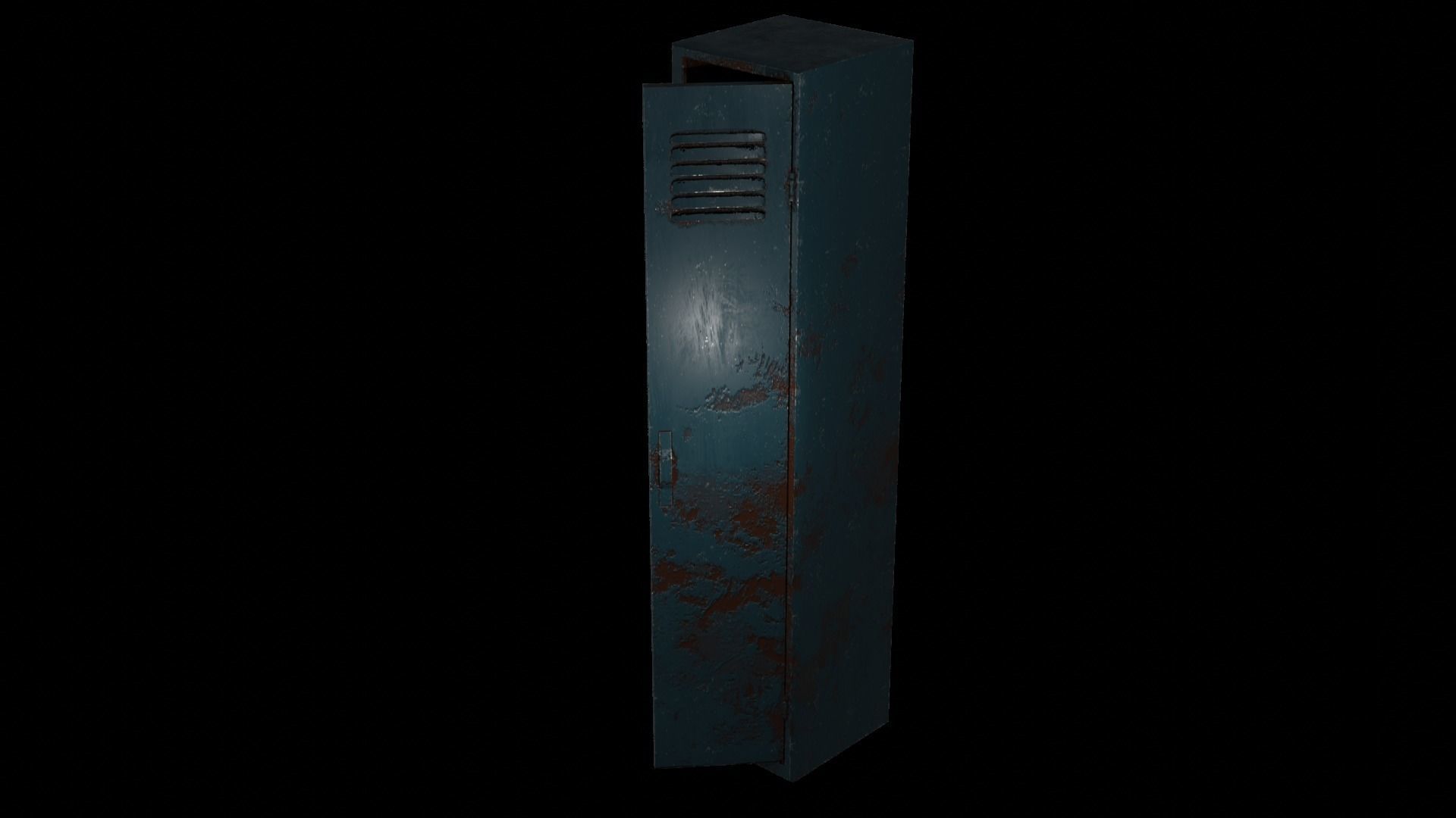 School Locker Low-poly 3D model_1