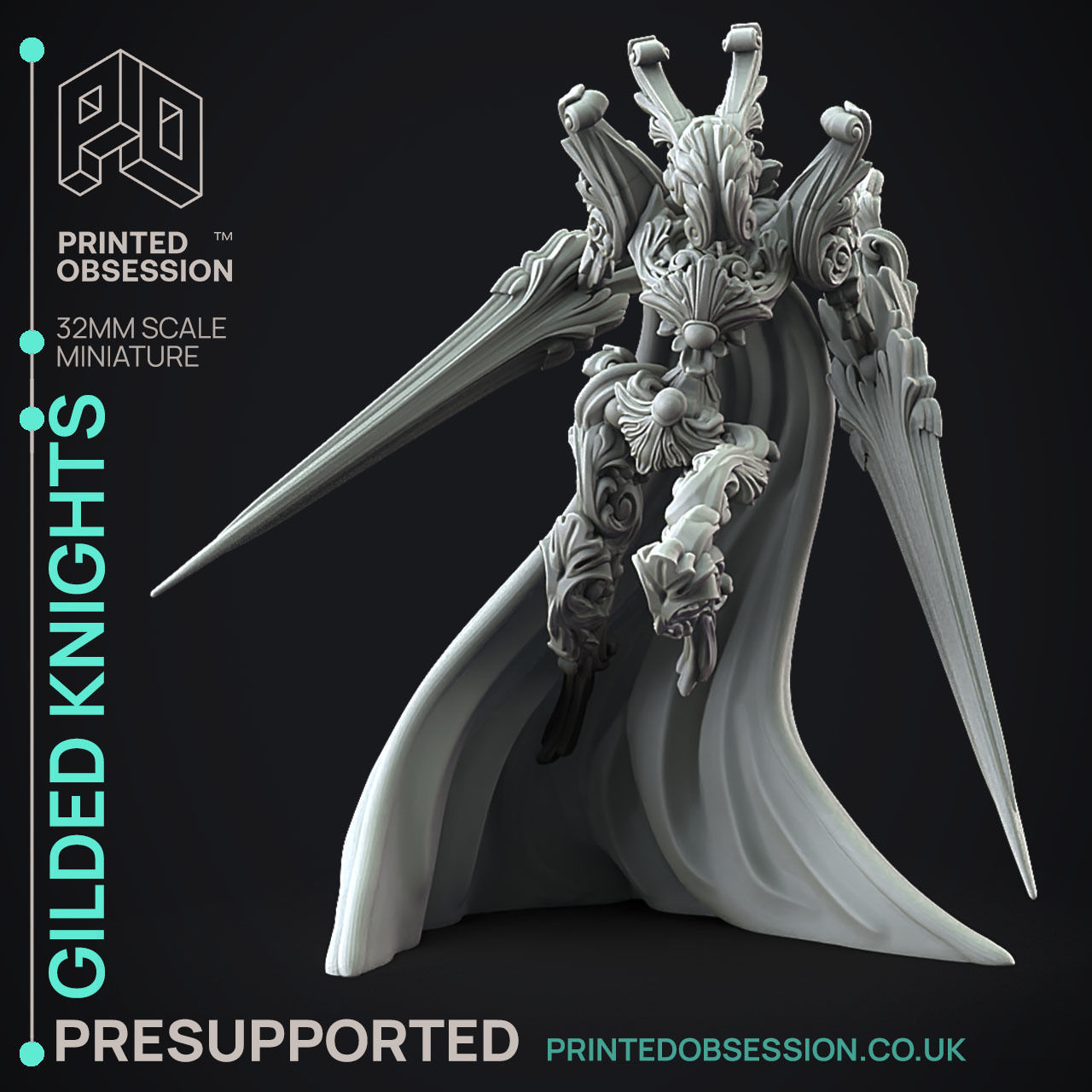 Gilded Knights - 3D Printable TTRPG - PRESUPPORTED - 32mm 3D print model_7