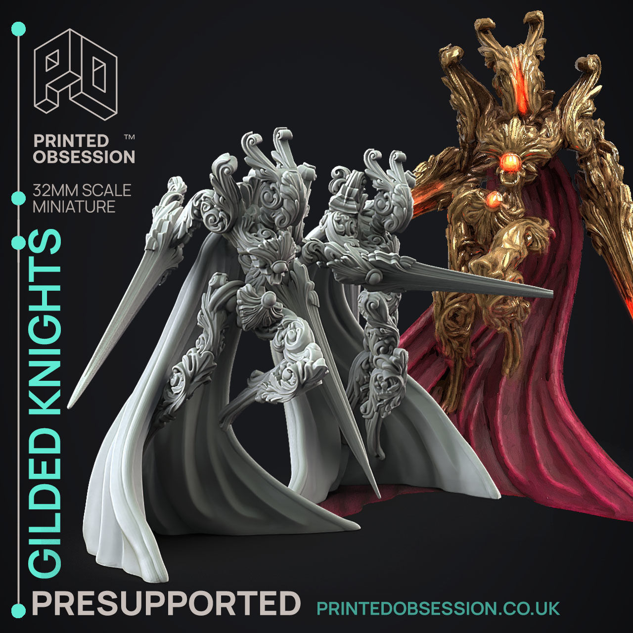Gilded Knights - 3D Printable TTRPG - PRESUPPORTED - 32mm 3D model 3D ...