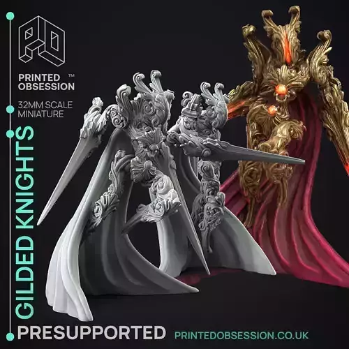 Gilded Knights - 3D Printable TTRPG - PRESUPPORTED - 32mm 3D print model