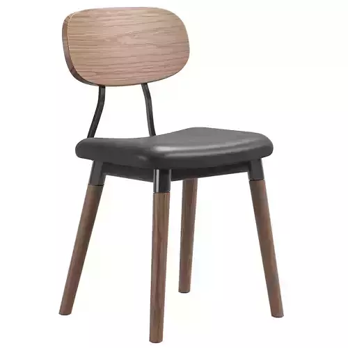 FRENCH INDUSTRIAL CHAIR UPHOLSTERED WALNUT