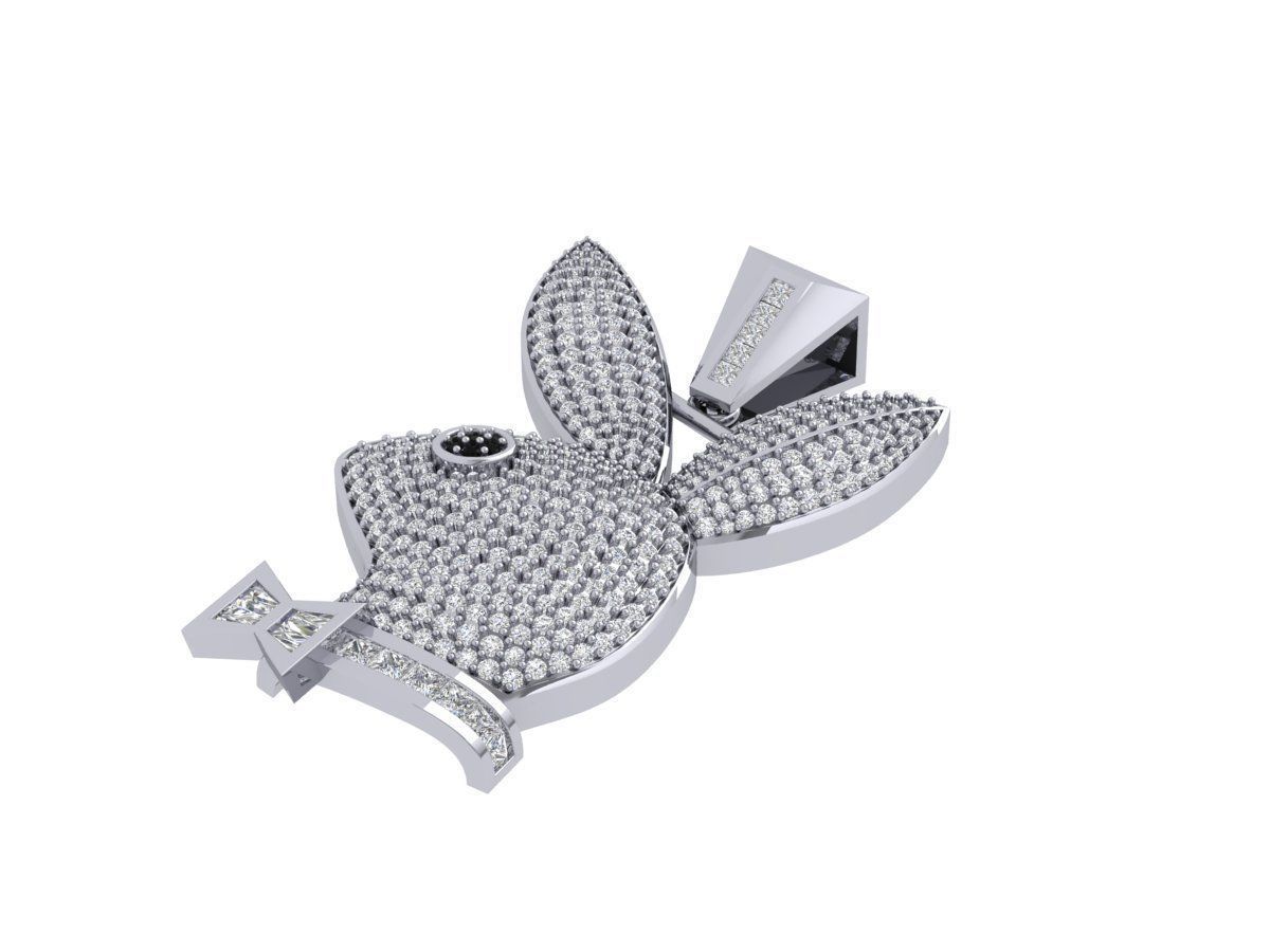  Rabbit Pendant  3D print model_2