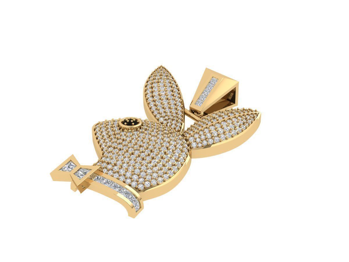  Rabbit Pendant  3D print model_4