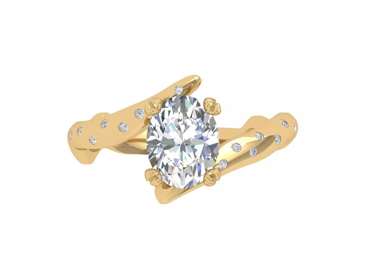 Engagement Ring 3D print model_0