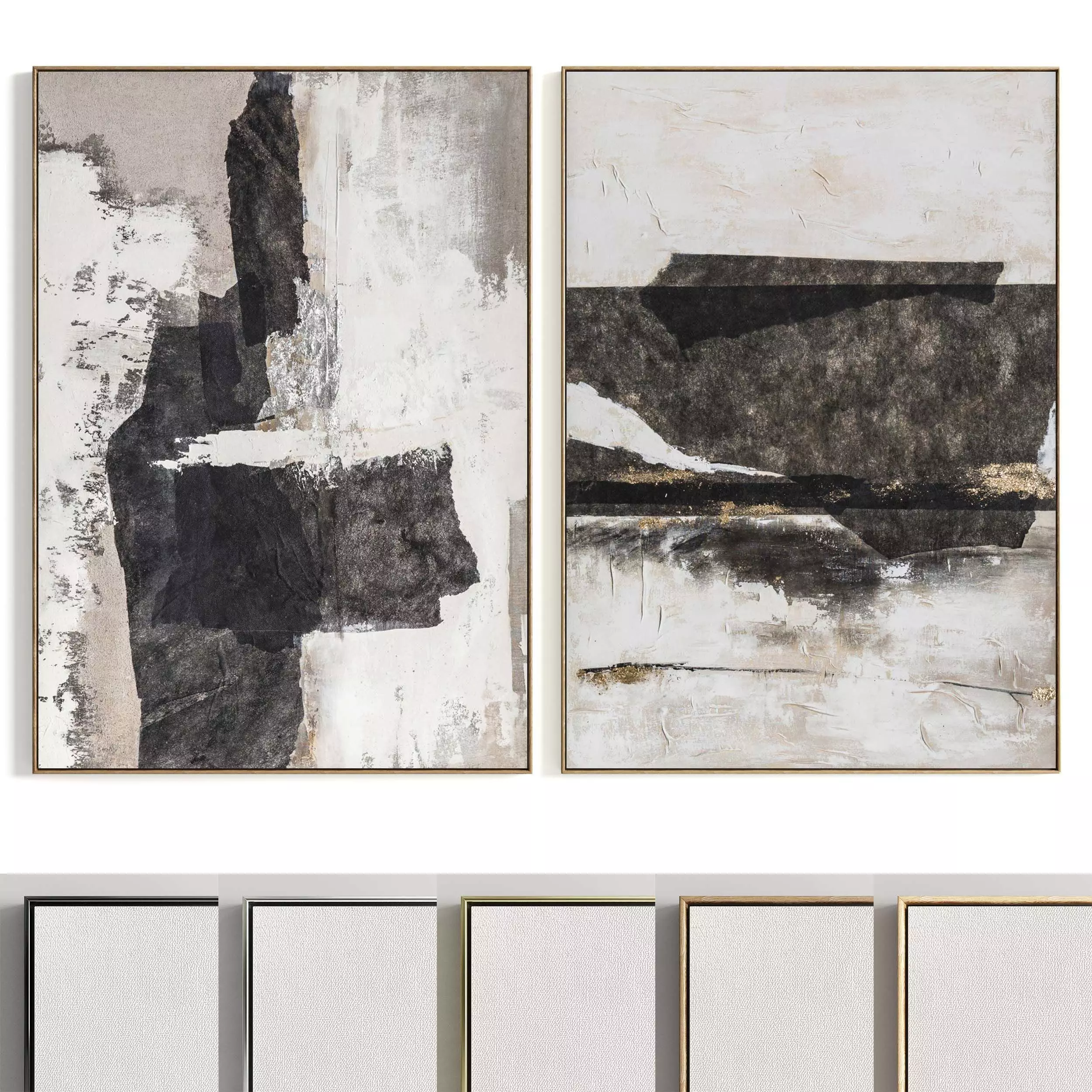 Plaster Two Photo Frame 415 Low-poly 3D model_0