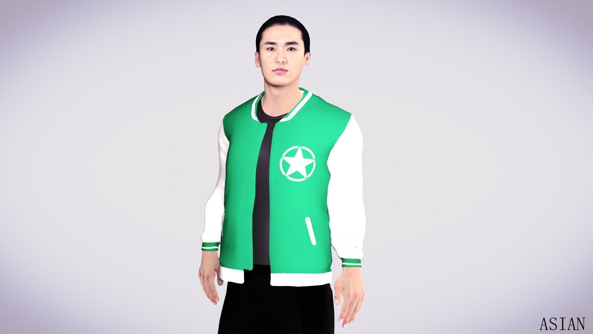 Realistic 7 Asian Male Characters Low-poly 3D model_21