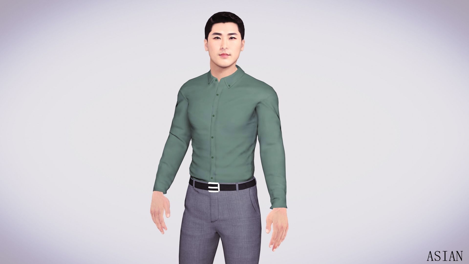 Realistic 7 Asian Male Characters Low-poly 3D model_17