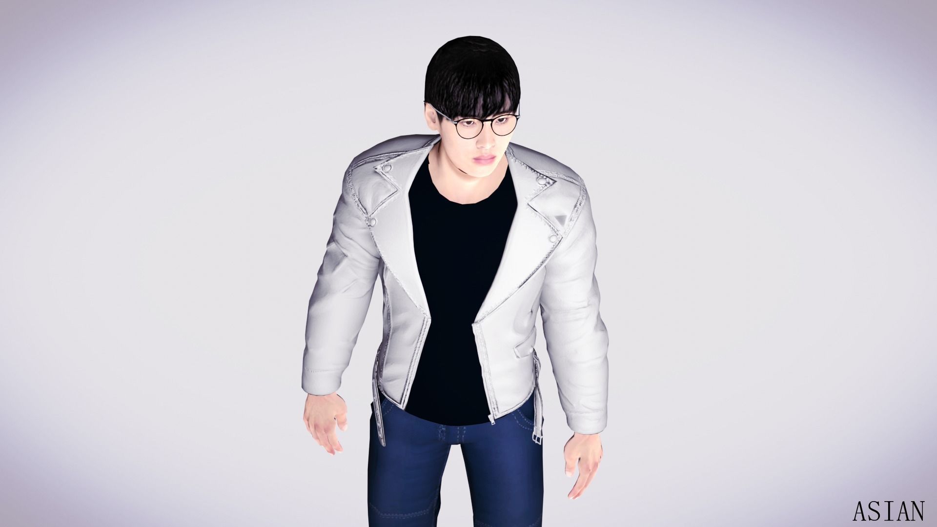Realistic 7 Asian Male Characters Low-poly 3D model_23