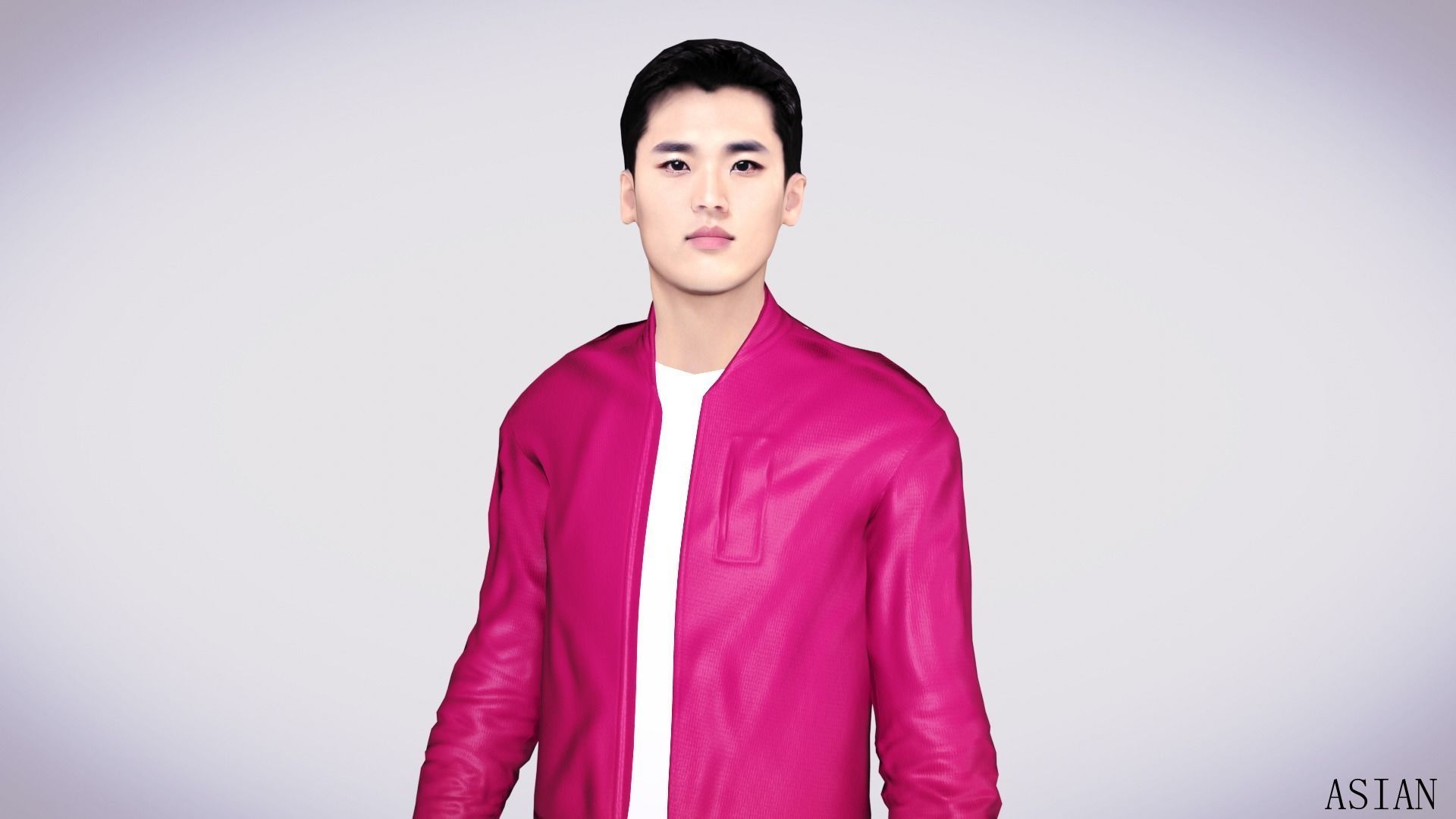 Realistic 7 Asian Male Characters Low-poly 3D model_2