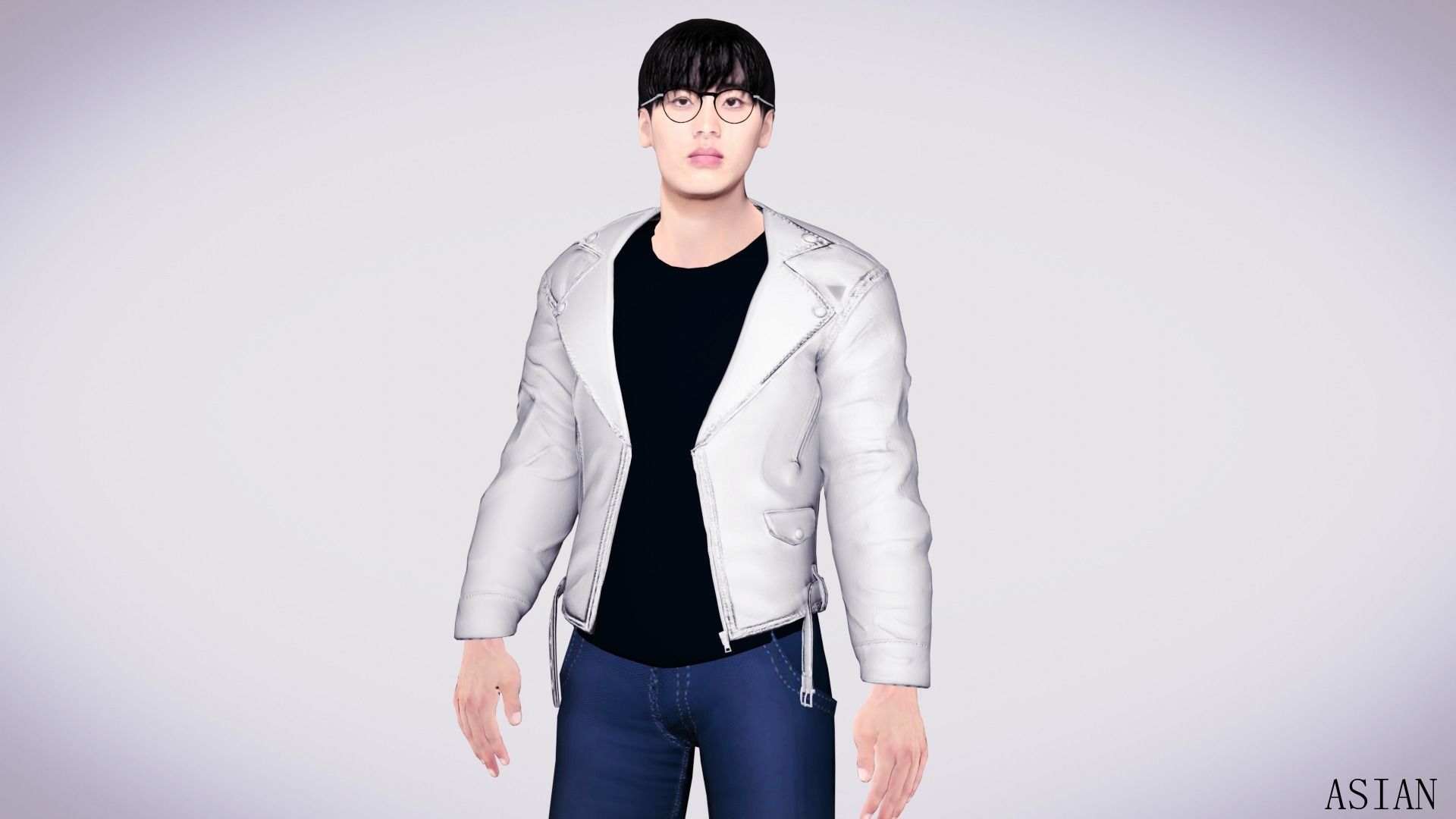 Realistic 7 Asian Male Characters Low-poly 3D model_22