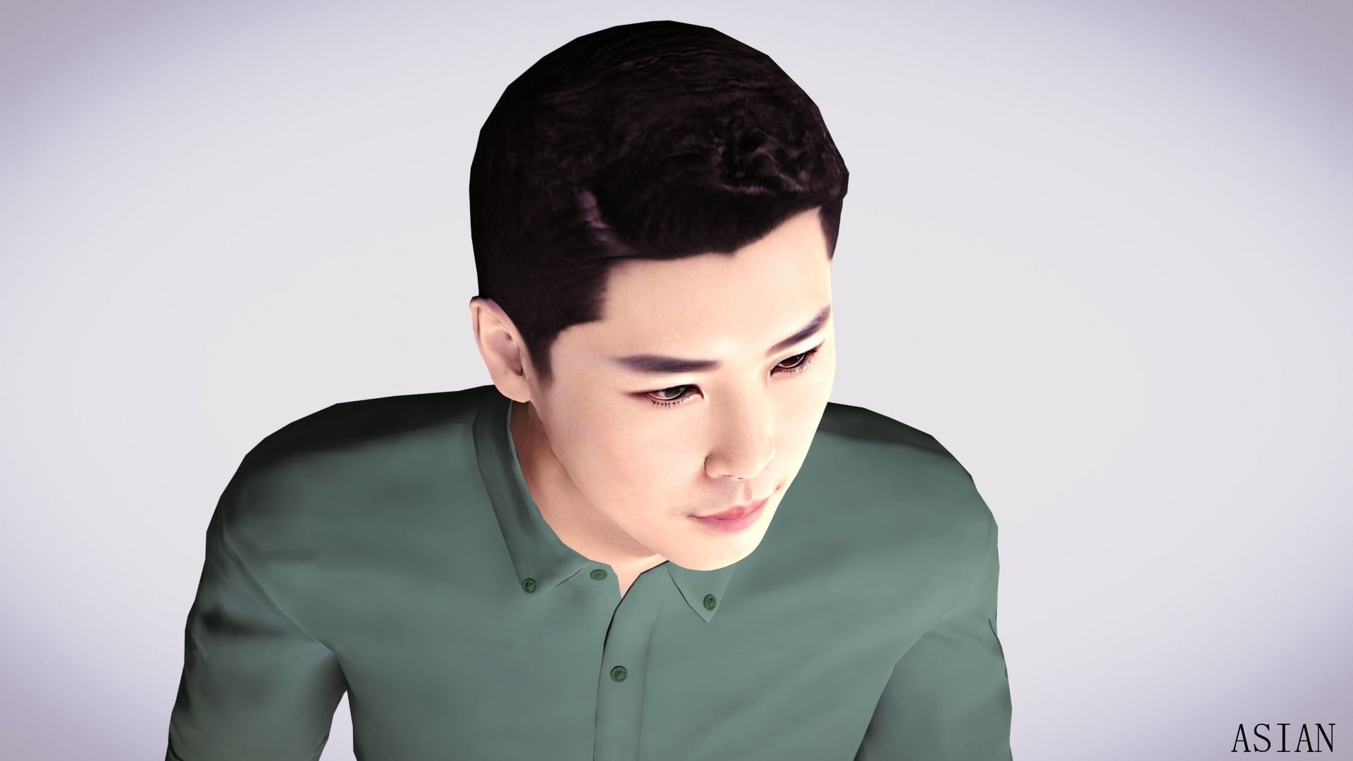 Realistic 7 Asian Male Characters Low-poly 3D model_18