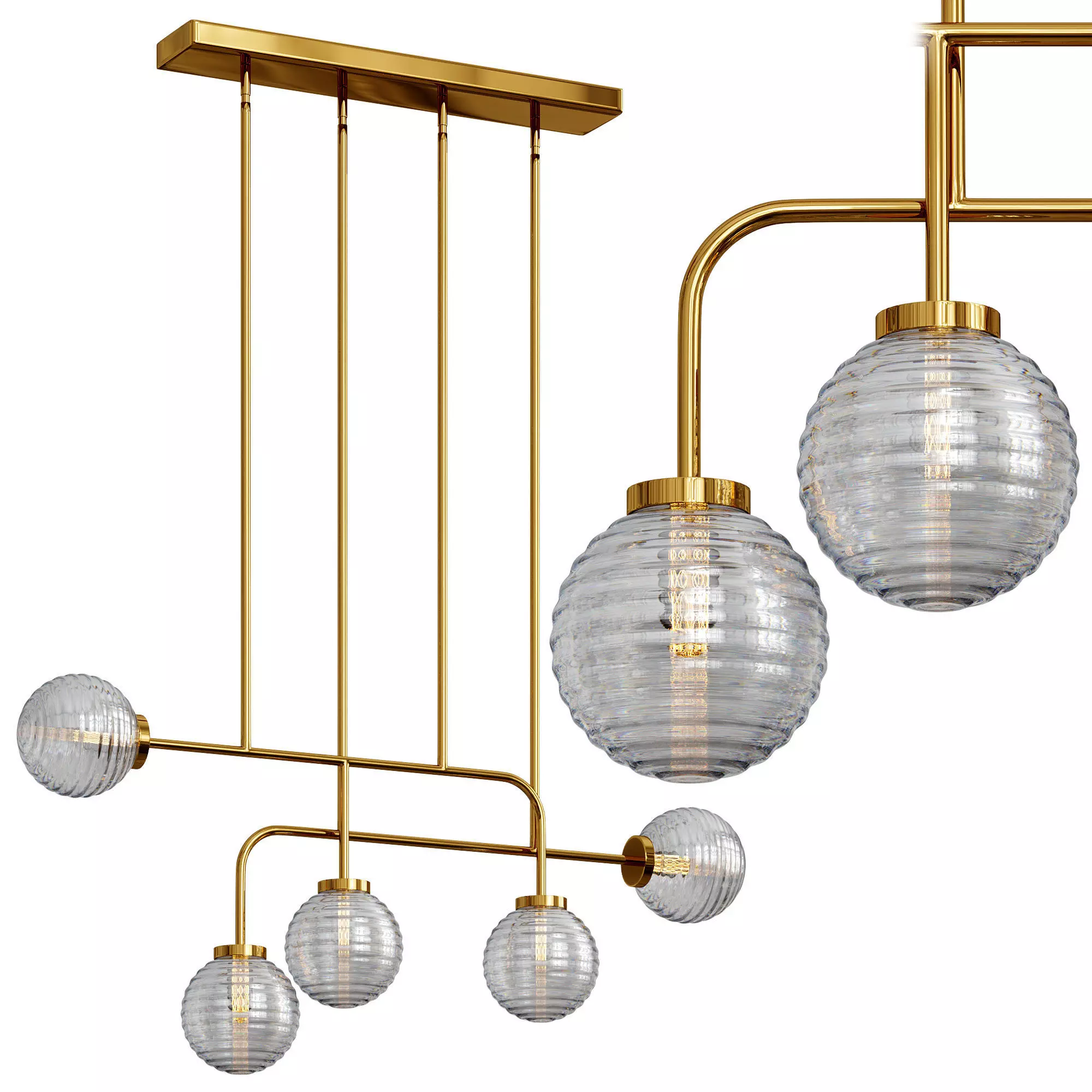 Sayre Linear Chandelier By Arhaus 3D model_0