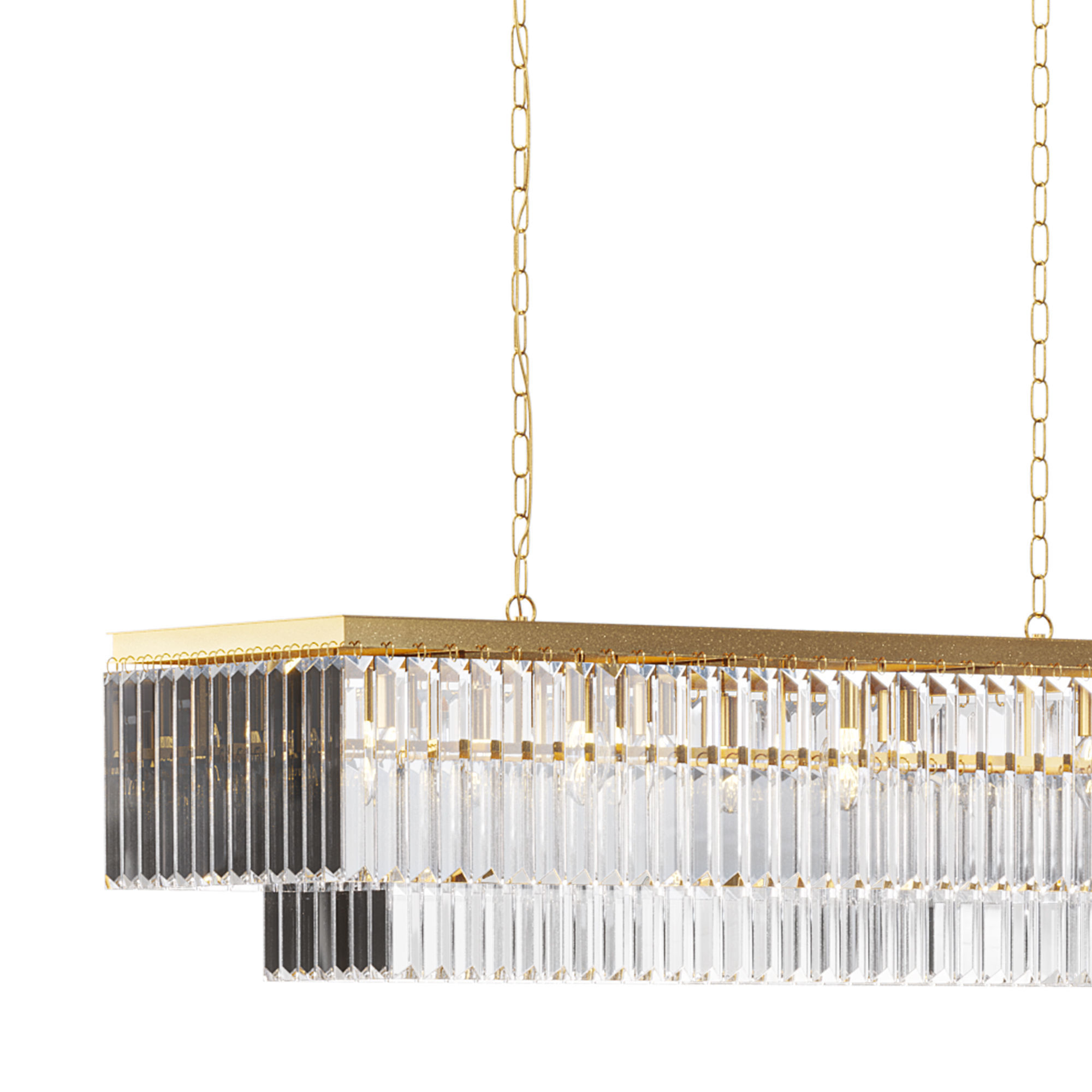 leyland rectangle chandelier by arhaus 3D model_1