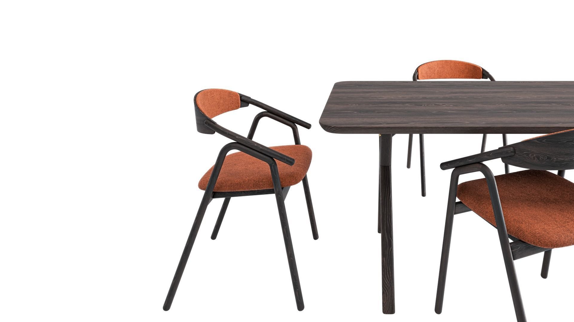 Amelia dining table and Veifa dining chair 3D model_3