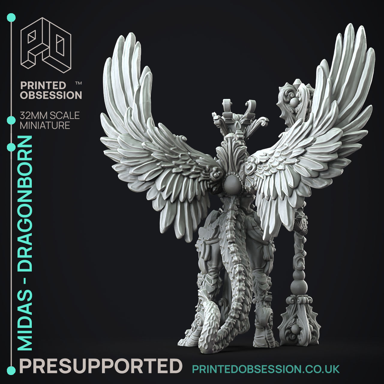 Midas Dragon - 3D Printable TTRPG - PRESUPPORTED - 32mm Scale 3D print model_5